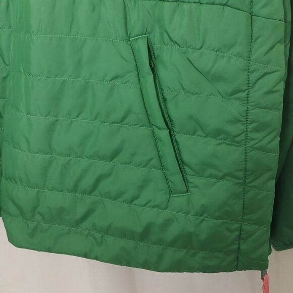 Ralph Lauren RLX Jacket L Winter Quilted Panel Hybrid Pullover Raft Green  Rose - Picture 8 of 13